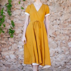 Son de Flor wrap dress in Marigold